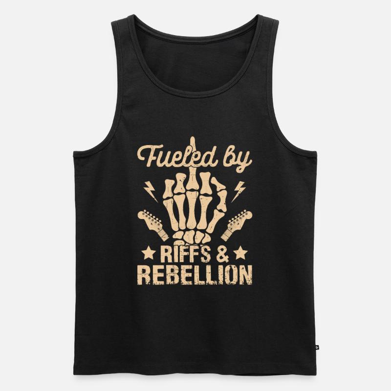 Rock And Roll - Männer Premium Bio Tank Top - Schwarz