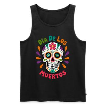 Totenkopf Mexico Día de los Muertos Skull - Men's Premium Organic Tank Top - black - Front - Michal (187cm)