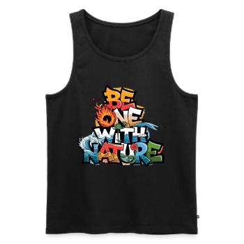 Eins Mit Der Natur: Lebe Im Einklang Mit Den - Männer Premium Bio Tank Top - Schwarz - Vorne - AI Model Male 178 light (178cm)