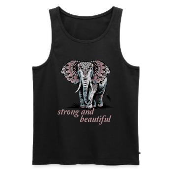 Stark Und Schön Elefant Mandala Kunst - Männer Premium Bio Tank Top - Schwarz - Vorne - AI Model Male 178 light (178cm)