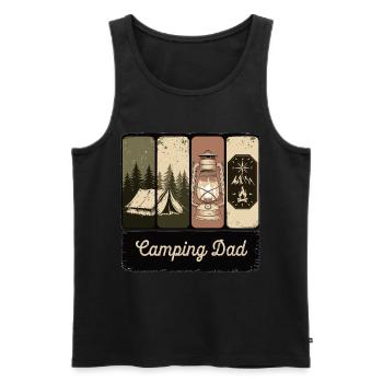 Camping Dad – Vintage Outdoor Abenteuer - Männer Premium Bio Tank Top - Schwarz - Vorne - AI Model Male 178 light (178cm)