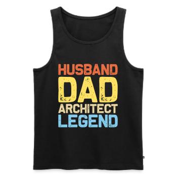 Architect - Men's Premium Organic Tank Top - black - Front - AI Model Male 178 light (178cm)