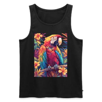 Papageie Papagei - Männer Premium Bio Tank Top - Schwarz - Vorne - AI Model Male 178 light (178cm)