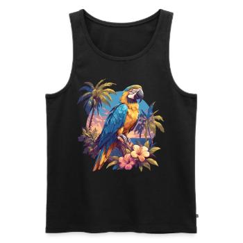 Papageie Papagei - Männer Premium Bio Tank Top - Schwarz - Vorne - AI Model Male 178 light (178cm)