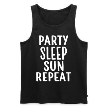 Party Sleep Sun Repeat – Summer Lifestyle - Men's Premium Organic Tank Top - black - Front - Michal (187cm)