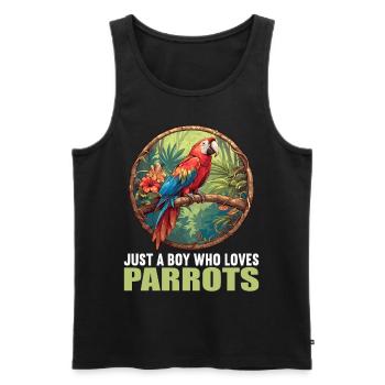 Papageie Papagei - Männer Premium Bio Tank Top - Schwarz - Vorne - AI Model Male 178 light (178cm)