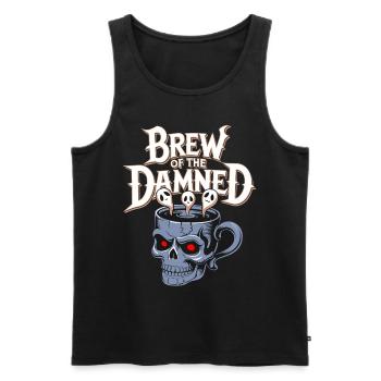 Infusion Des Damnés Tasse À Café Crâne Gothique Mort - Débardeur bio Premium Homme - noir - Devant - AI Model Male 178 light (178cm)