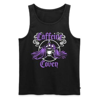 Caféine Coven Witchy Gothique Café Chaudron Sorcière - Débardeur bio Premium Homme - noir - Devant - Michal (187cm)