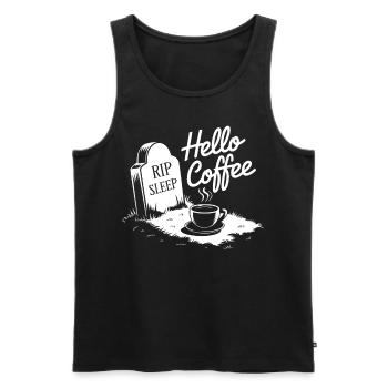 RIP Sleep Hello Coffee Gothic Coffin Caffeine Love - Männer Premium Bio Tank Top - Schwarz - Vorne - AI Model Male 178 light (178cm)