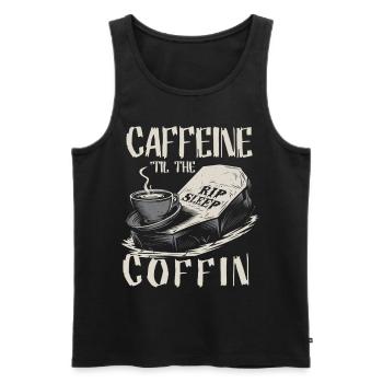 Caféine jusqu’au cercueil Amateur de café décaféiné Dark Hu - Débardeur bio Premium Homme - noir - Devant - AI Model Male 178 light (178cm)