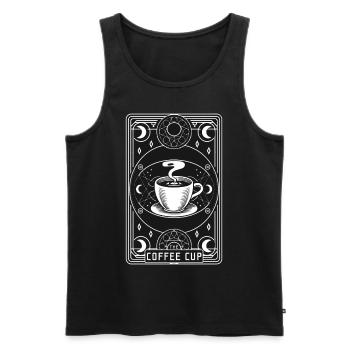 The Coffee Cup Celestial Tarot Card Witchy - Männer Premium Bio Tank Top - Schwarz - Vorne - AI Model Male 178 light (178cm)