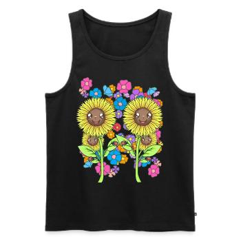 Summer Flowers Flower Ladybug Sunflower - Men's Premium Organic Tank Top - black - Front - Michal (187cm)