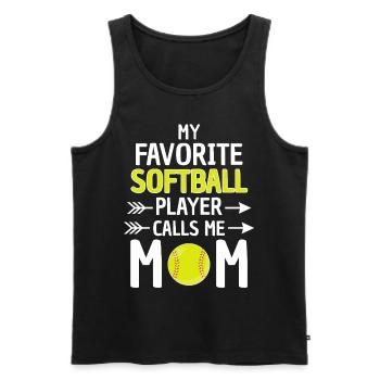 Softball Mama Spruch Softball Mutter - Männer Premium Bio Tank Top - Schwarz - Vorne - AI Model Male 178 light (178cm)