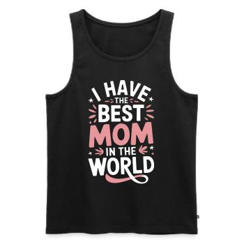 Meilleure maman du monde Maman disant maman - Débardeur bio Premium Homme - noir - Devant - Michal (187cm)