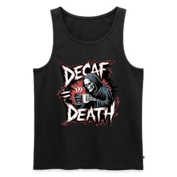 Mort Décaféiné Effrayant Grim Reaper Amateur de café Gothique - Débardeur bio Premium Homme - noir - Devant - AI Model Male 178 light (178cm)
