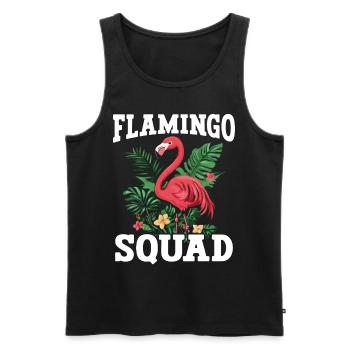 Escouade Flamingo - Débardeur bio Premium Homme - noir - Devant - Michal (187cm)