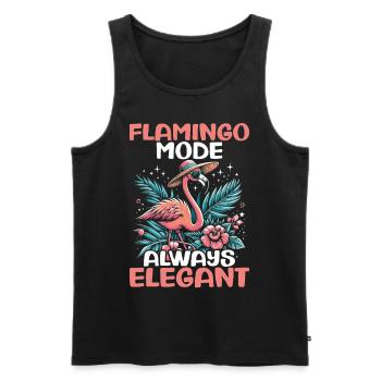 Flamingo Fashion: Always Elegant Flamingo - Men's Premium Organic Tank Top - black - Front - Michal (187cm)