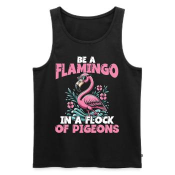 Be a Flamingo in a Flock of Pigeons - Männer Premium Bio Tank Top - Schwarz - Vorne - Michal (187cm)