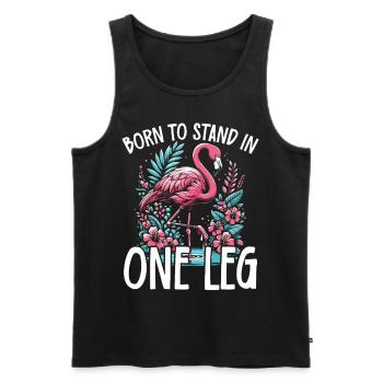 Born to Stand on One Leg Flamingo - Men's Premium Organic Tank Top - black - Front - Michal (187cm)