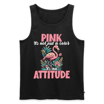 Pink Is Not Just a Color It’s an Attitude Flamingo - Männer Premium Bio Tank Top - Schwarz - Vorne - Michal (187cm)