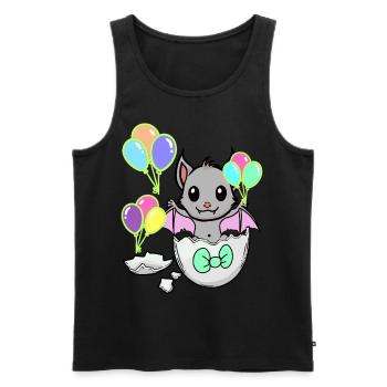 Chauve-souris Bébé Naissance Enfants Coquille d’oeuf - Débardeur bio Premium Homme - noir - Devant - Michal (187cm)