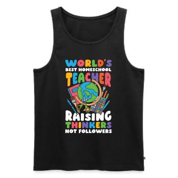 Beste Homeschool-Lehrer Erziehen Denker Nicht - Männer Premium Bio Tank Top - Schwarz - Vorne - AI Model Male 178 light (178cm)