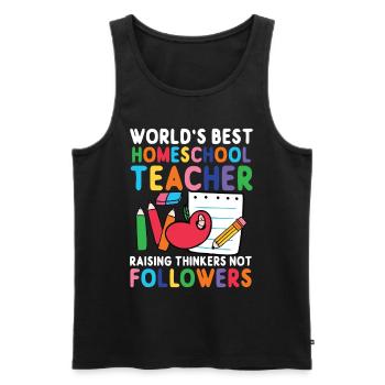 World's Best Homeschool Teacher - Raising - Men's Premium Organic Tank Top - black - Front - Michal (187cm)