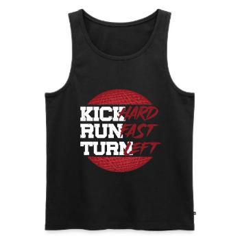 Kickball Joueur Coup de pied Dur Courir Rapide Tourner à gauche - Débardeur bio Premium Homme - noir - Devant - Michal (187cm)