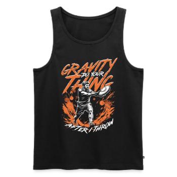 Diskuswurf Gravity Do Your Thing - Männer Premium Bio Tank Top - Schwarz - Vorne - Michal (187cm)
