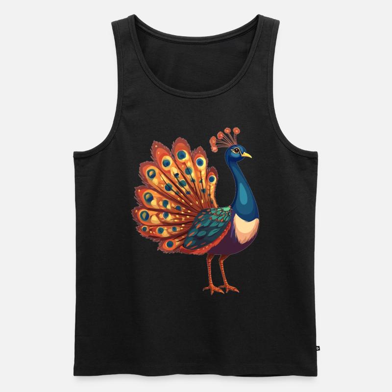 Pfaue Pfau - Männer Premium Bio Tank Top - Schwarz