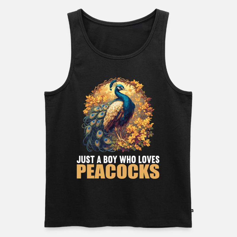 Pfaue Pfau - Männer Premium Bio Tank Top - Schwarz