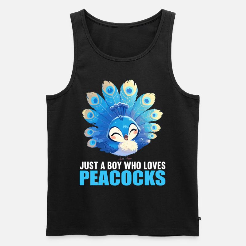 Pfaue Pfau - Männer Premium Bio Tank Top - Schwarz