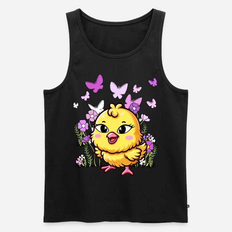 Küken Ostern Kind Kinder - Männer Premium Bio Tank Top - Schwarz
