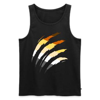 Ours Fierté Griffes Hommes Gay LGBT Ours Drapeau - Débardeur bio Premium Homme - noir - Devant - AI Model Male 178 light (178cm)