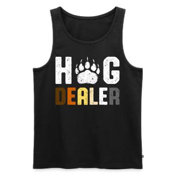 Gay Bären Pride Hug Dealer Lustig Retro - Männer Premium Bio Tank Top - Schwarz - Vorne - Michal (187cm)