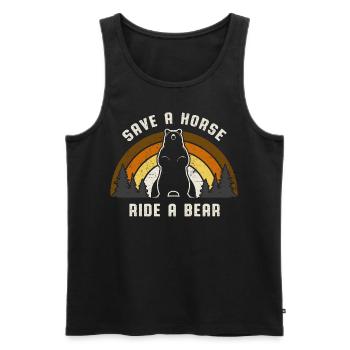 Save a Horse Ride a Bear Gay Bears Pride Retro - Men's Premium Organic Tank Top - black - Front - Michal (187cm)
