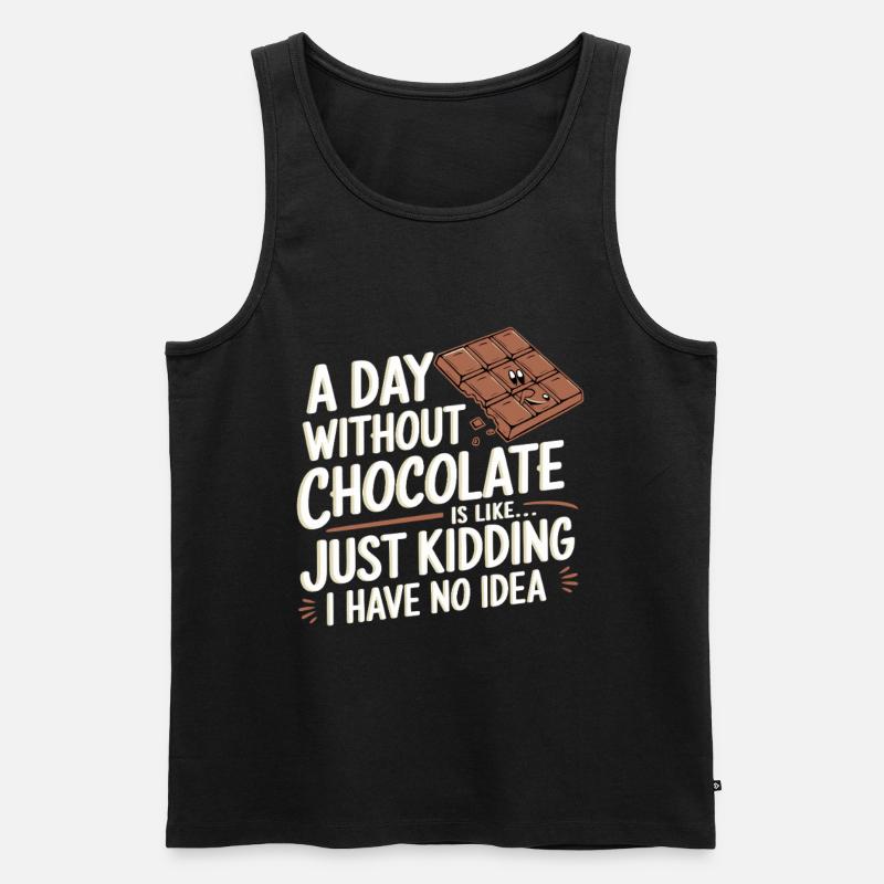 Schokolade - Männer Premium Bio Tank Top - Schwarz
