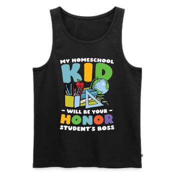 My homeschool child will be the of yours - Men's Premium Organic Tank Top - black - Front - AI Model Male 178 light (178cm)