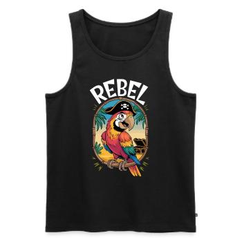 Rebellischer Piratenpapagei Abenteuer Design - Männer Premium Bio Tank Top - Schwarz - Vorne - Michal (187cm)