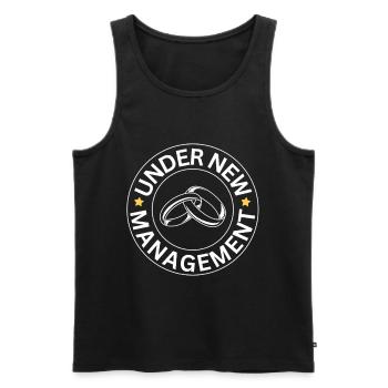 Funny Wedding Saying Marriage Bachelor Party - Men's Premium Organic Tank Top - black - Front - AI Model Male 178 light (178cm)