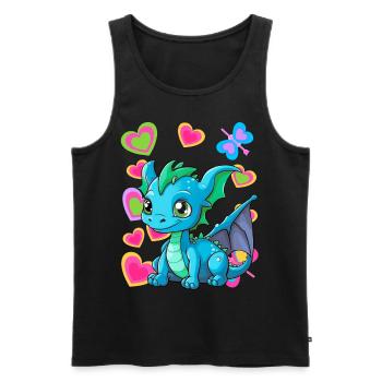 Baby Drache Drachen Kind Kinder - Männer Premium Bio Tank Top - Schwarz - Vorne - Michal (187cm)