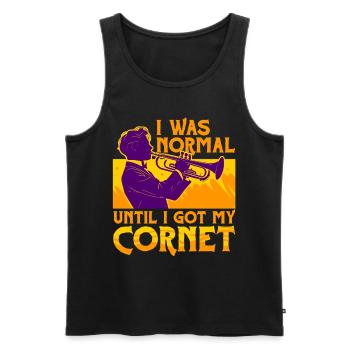 Kornett I Was Normal Until I Got My Cornet - Männer Premium Bio Tank Top - Schwarz - Vorne - Michal (187cm)