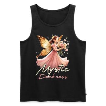 Fairycore Fée Gothique Mystique Ténèbres - Débardeur bio Premium Homme - noir - Devant - Michal (187cm)
