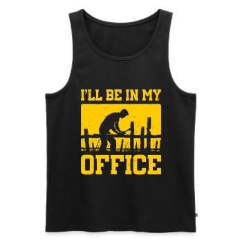 Constructeur de clôtures Installateur de clôtures Construction de clôtures - Débardeur bio Premium Homme - noir - Devant - Michal (187cm)