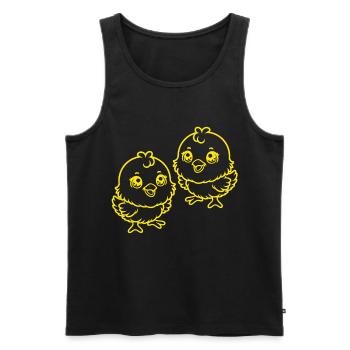 Easter Chick Kids Child Retro Vintage - Men's Premium Organic Tank Top - black - Front - AI Model Male 178 light (178cm)