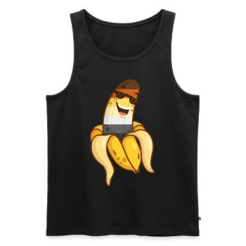 Gay Ours Fierté Banane Cool Drôle Bande Dessinée - Débardeur bio Premium Homme - noir - Devant - AI Model Male 178 light (178cm)