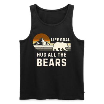Gay Bären Pride Lustig Retro Alle Umarmen - Männer Premium Bio Tank Top - Schwarz - Vorne - Michal (187cm)