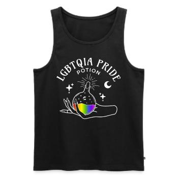 LGBTQIA Pride Potion Witchy Celestial Gothic Wicca - Men's Premium Organic Tank Top - black - Front - AI Model Male 178 light (178cm)