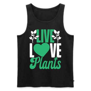 Amateur de plantes jardinier fille vivre - Débardeur bio Premium Homme - noir - Devant - Michal (187cm)