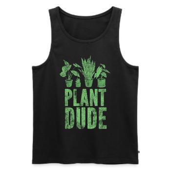 Plant Lover Gardening Plant Dude - Männer Premium Bio Tank Top - Schwarz - Vorne - Michal (187cm)